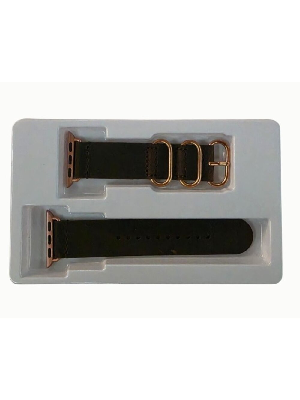 FEIXI Retro3Buckle Leather Apple Watch Bands 38/40/41mm Coffee & Black 2 Pack - Picture 1 of 5